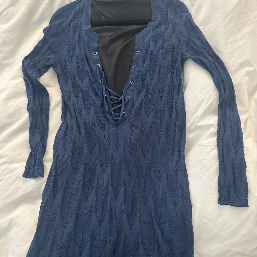 Missoni Blue Knit long sleeve dress